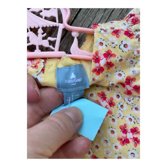 Baby Gap Prairie Floral Dress Sz 3 Years Ruffle Cottagecore - Picture 4 of 6